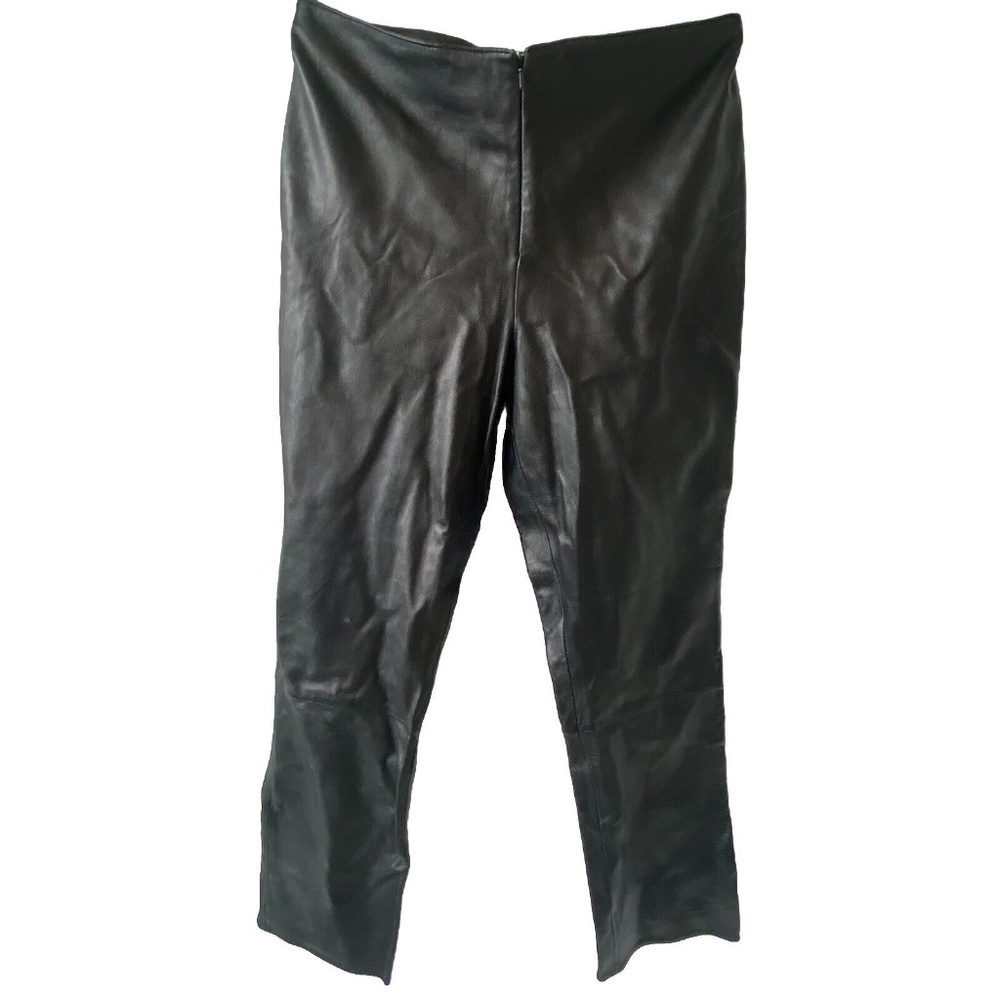 Rem Garson Womens Size 10 Pants Genuine Leather Black Butter Soft Moto